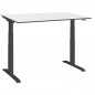 Preview: höhenverstellbarar Schreibtisch Tischgestell ergon master Tischplatte weiß mit schwaren Kanten Gestellfarbe schwarz